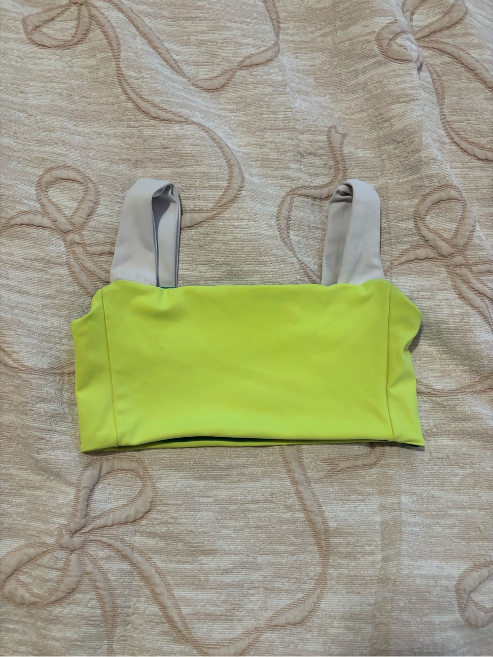 Neon Yellow sports bra Five The Label